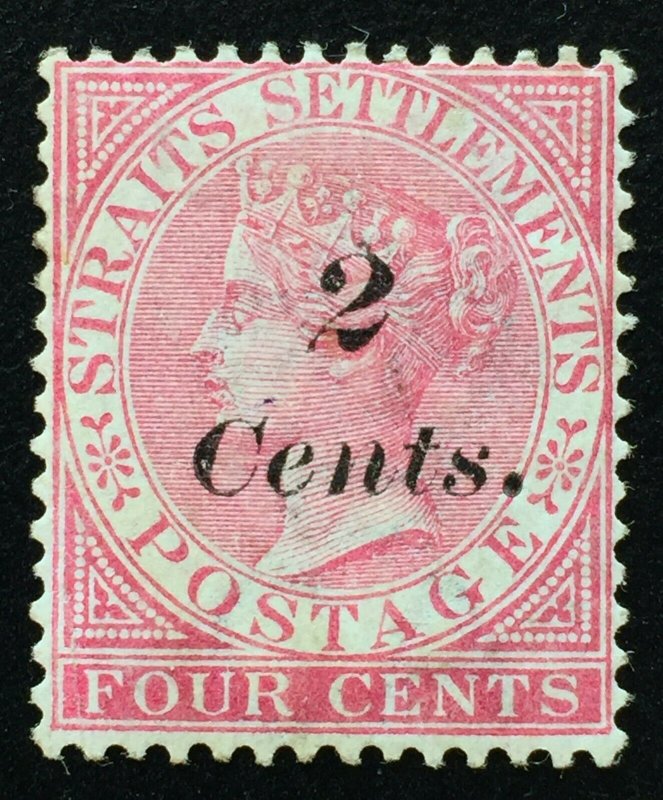 Malaya 1883 Straits Settlements QV 2c surch 4c MNG SG#61 M2303