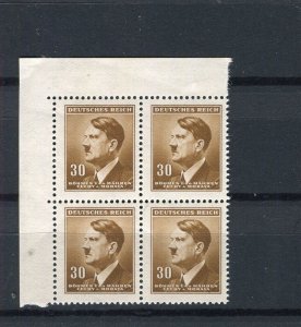 GERMANY BOHEMIA; 1942 Hitler issue MINT MNH Corner BLOCK