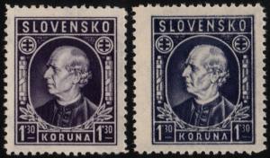 ✔️ SLOVAKIA 1942 - HLINKA 2 SHADES - MI. 97a/97b SC. 69 MNH OG [SK097ab]