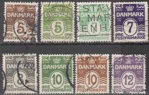 Denmark #89-96 F-VF Used  CV $29.25  (A16858)