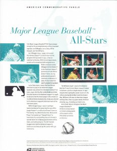 USPS Commemorative Panel 899 #4694-97 Major League Baseball All-Stars Mint 2012
