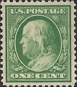 # 374 Mint Hinged Green Ben Franklin