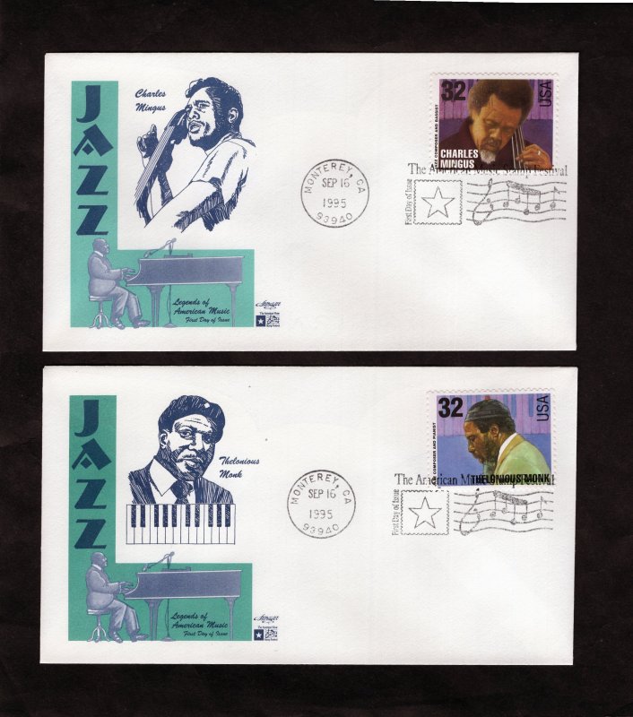 2983-2992 Jazz Musicians, FDC set/10 Artmaster