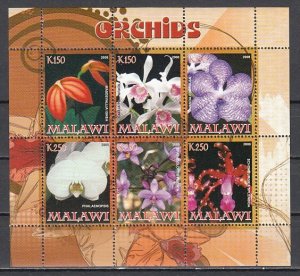 Malawi, 2008 Cinderella issue. Orchids sheet of 6. ^