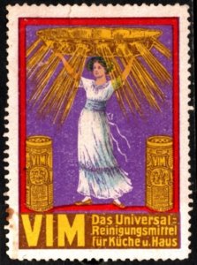 Vintage Germany Poster Stamp VIM The Universal Cleaning Agent For Kitchen Home