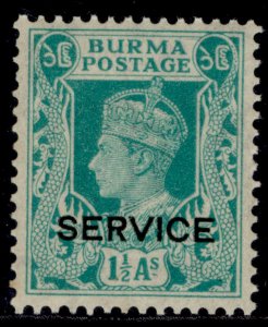 BURMA GVI SG O19, 1½a turquoise-green, NH MINT.