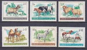 Lebanon 453-458 MNH 1968 Goat Camel Sheep Horses Cattle Full Set Very Fine