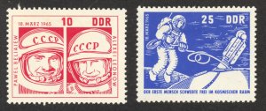 DDR Scott 762-63 Unused HOG - 1965 Voskhod 2 Space Flight/First Space Walk Set