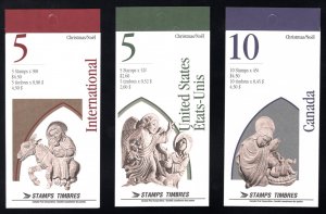 BK187, BK188. BK189,  Christmas, Capital Structures, Set of 3 booklets, Canada