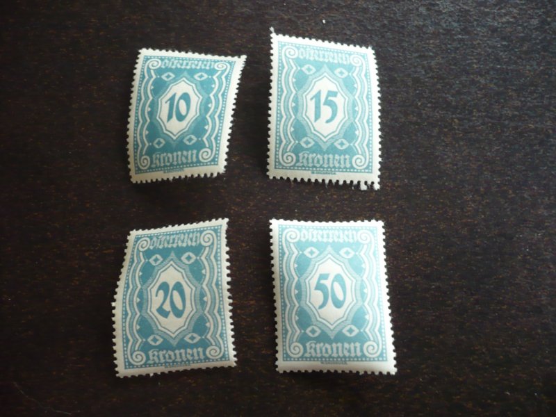 Stamps - Austria - Scott# J114-J117 - Mint Never Hinged Part Set of 4 Stamps