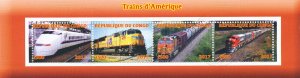 American Trains Stamps 2017 CTO Railways of USA US Rail 4v M/S