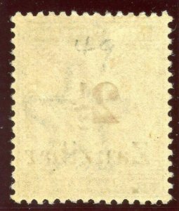 Zanzibar 1895 QV 2½ on 2a pale blue MLH. SG 27. Sc 31.