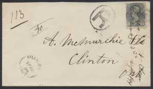 1894 Registered Cover Munro (Perth) Ont to Clinton #44 8c SQ RPO