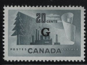 Canada 1951-53 MH Sc O30 20c Pulp & Paper G overprint, adherence