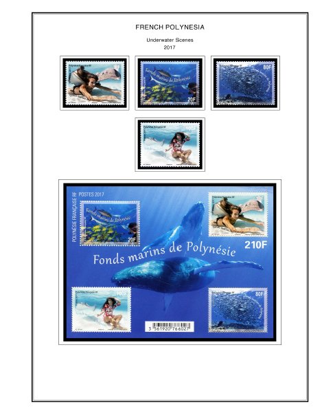 COLOR PRINTED FRENCH POLYNESIA 2011-2020 STAMP ALBUM PAGES (45 illustr. pages)