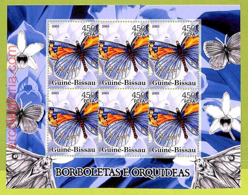 B0356 - GUINE-BISSAU - Stamp Sheet - 2005 - INSECTS Butterflies-