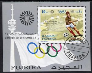 Fujeira 1971 Munich Olympics perf m/sheet (Football) cto ...