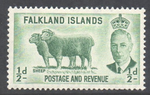 Falkland Is Scott 107 - SG172, 1952 George VI 1/2d MH*