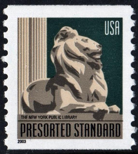 SC#3769 (10¢) NY Library Lion Coil Single (2003) MNH