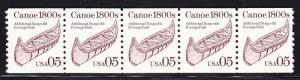 Canoe 1800's 8.3c  Plate Number Strip  Nr.-2