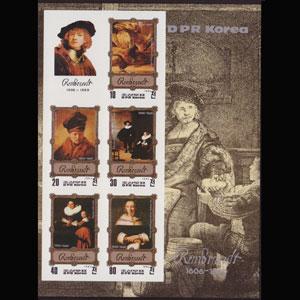 NORTH KOREA 1983 - Scott# 2268 Sheet-Rembrandt Ptgs Imp. NH