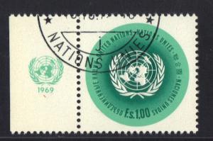 United Nations Geneva  #11  1969 cancelled  1f