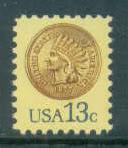 1734 13c Indian Head Penny Fine MNH Plt LL 38376 E3037