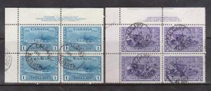 Canada #261 - #262 VF Used UL Plate Block Duo With S.O.N. Calgary Alberta CDS