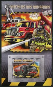 GUINEA BISSAU 2016 FIRE TRUCKS  SOUVENIR SHEET MINT NEVER HINGED