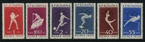 Romania 1331-6 MNH Olympic Games, Sports, Swimming, Gymnastics, Boxing, Soccer