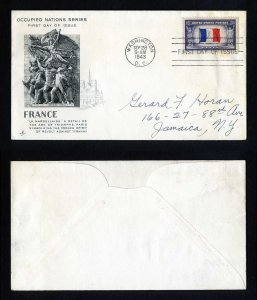 # 915 First Day Cover Artcraft cachet Washington, DC dated 9-28-1943 - # 2