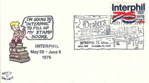 US Cover Sc# 1632 Interphil 76-canceled 6/2 Dealersl Day w/cachet - US 8205