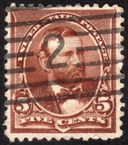 1890, US 5c, Grant, Used, Sc 223