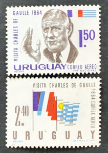 URUGUAY 1964 Sc#C264/C265 PRESIDENT CHARLES DE GAULLE Set (2) MNH