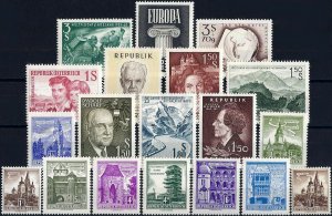 1960 Austria Complete Year Set with Definitives VF/MNH, CAT 38$ pay only 20%