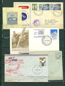 AUSTRALIA LOT of (5) AIRMAILS...CACHETS...VIGNETTE