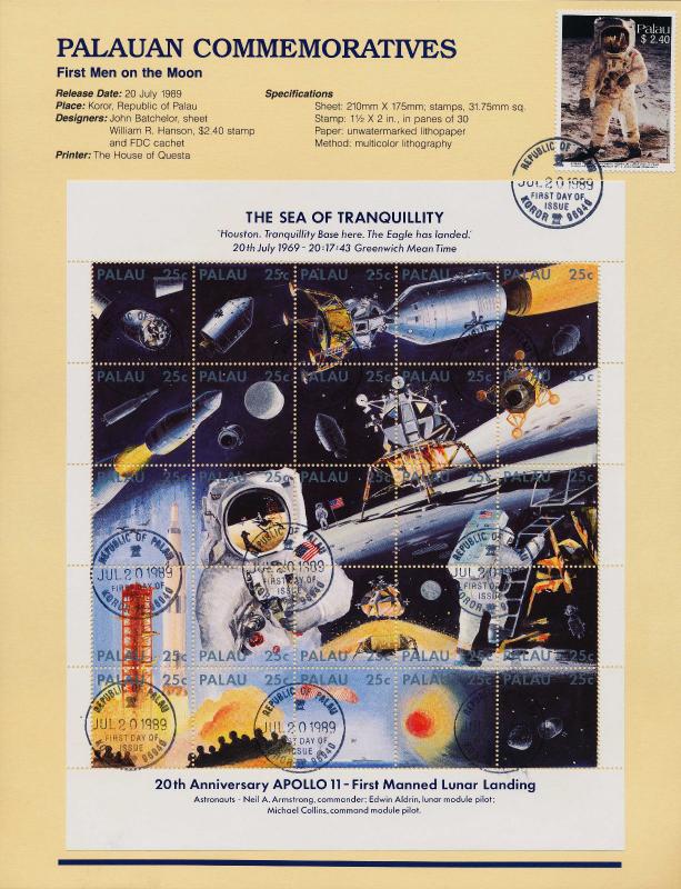 Palau 218,9 on Souvenir Page - Space, Moon Landing, Apollo II