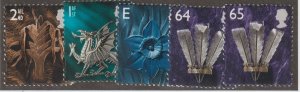 Great Britain Wales Scott# 13-17 SG# W83-87 1999-2000 QEII MNH