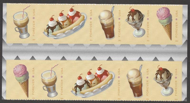 US 5093-5097 5095a Soda Fountain Favorites forever horz gutter block 10 MNH 2016 