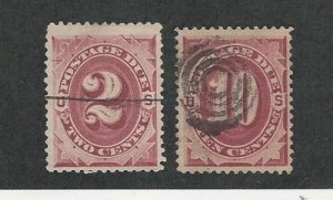 United States, Postage Stamp, #J23, J26 Used, 1891
