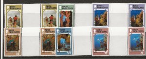 British Virgin Is 1978 Tourism set of 6 in gutter pairs sg.374-9 MNH
