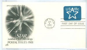 US U593 1981 18c Star; artcraft unaddressed FDC