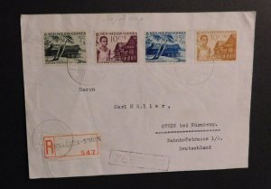 1957 Cover Dutch New Guinea Registered Hollandia Binnen to Nurnberg Germany