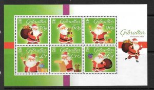 GIBRALTAR 2021 CHRISTMAS M/S  MNH