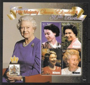 NIUE SG968a 2006 80th BIRTHDAY OF QUEEN ELIZABETH MNH