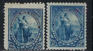 Salvador 92 and 97 MHH 1894 issues (an5249)