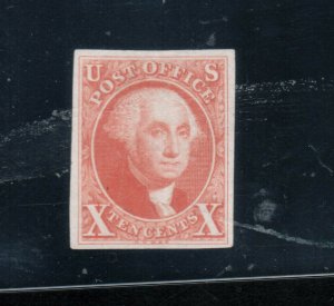 USA #2TC3a Very Fine Trial Color Plate Proof In Intense Orange On India Paper