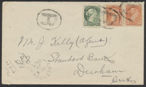 1897 Registered Cover Greenock (Bruce) ONT to Durham Small Queens Fine Condition
