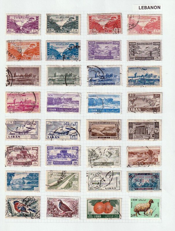 LEBANON Mid Period M&U Collection on Pages(Apx 200 Items)Goy 775