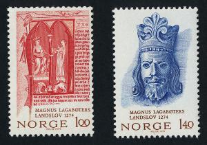 Norway 635-6 MNH King Magnus VI Lagaboter, National Code